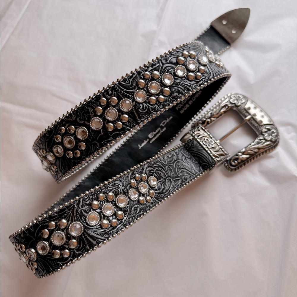 Lake Shore Drive Accessories Rhinestone black/Silver belt size large